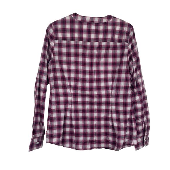 Tommy Hilfiger Women Collarless Plaid Button Up Shirt Medium Retro Preppy - Picture 5 of 8